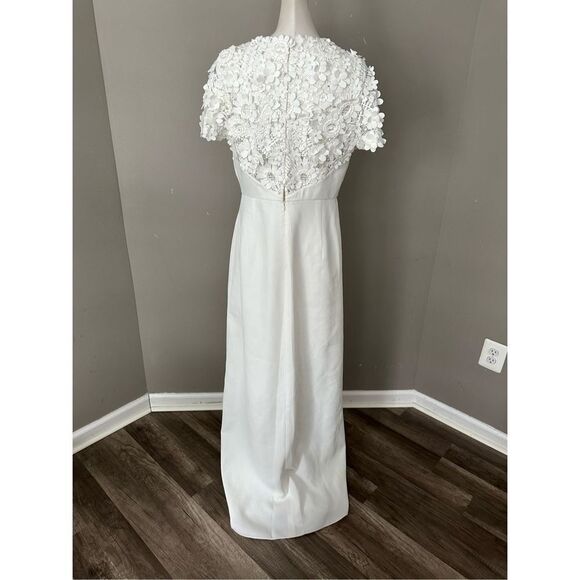 SACHIN & BABI Marist Gown - Ivory Crepe Embroidered Gown - Picture 10 of 14
